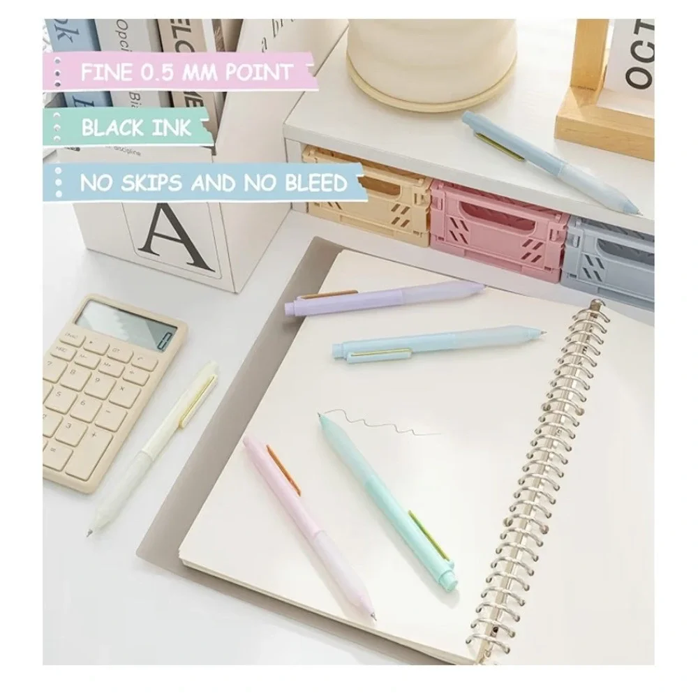 Aisbeiger Pastel Retractable Gel Ink Pens 12ct‎ Set Fine 0.5mm Point Black Ink